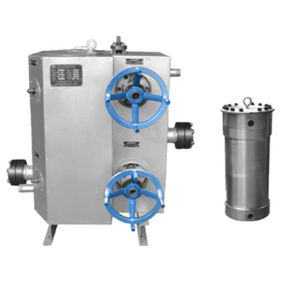 Vertical double-cylinder continuous switching melt filter